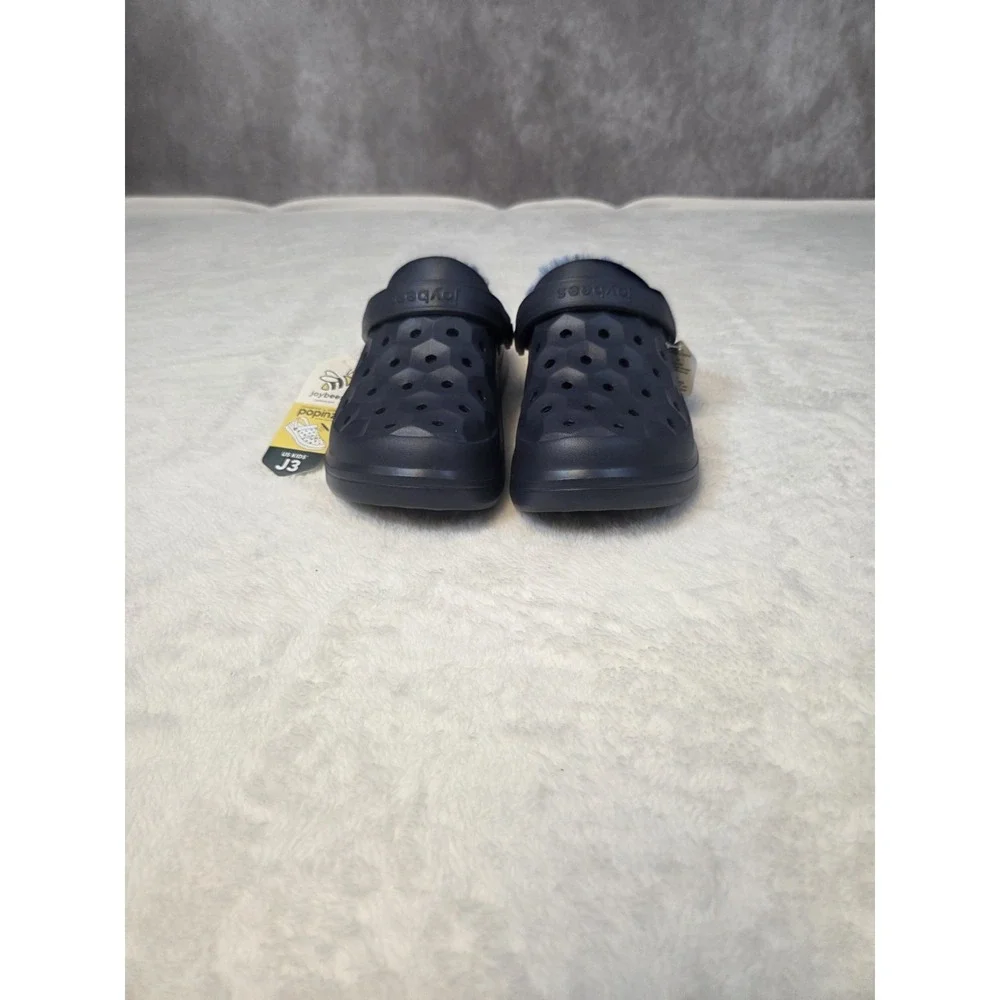 Joybees Fur Lined Clogs Childs Size 4 Navy NWT